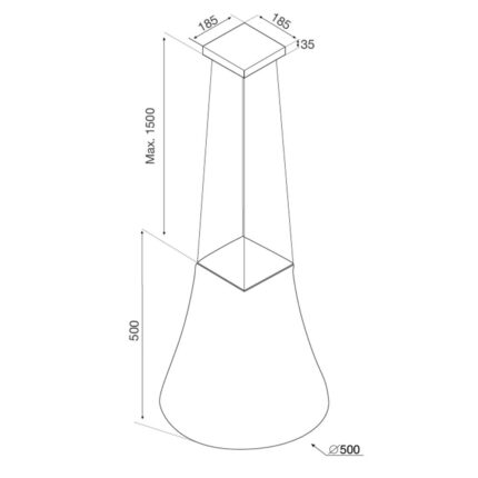ban ve kich thuoc may hut mui malloca adel p 3810 50cm doc lap