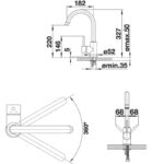 ban ve kich thuoc voi rua bat blanco mida anthracite