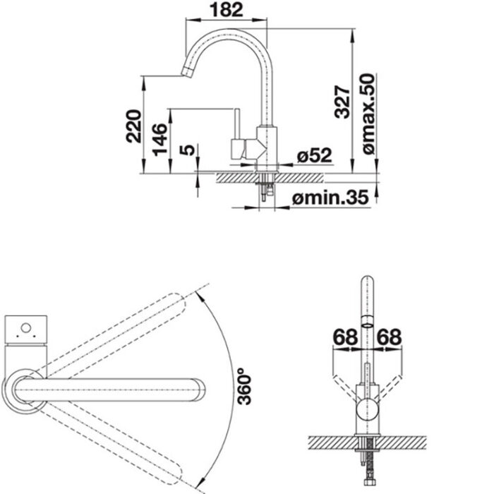 ban ve kich thuoc voi rua bat blanco mida chrome