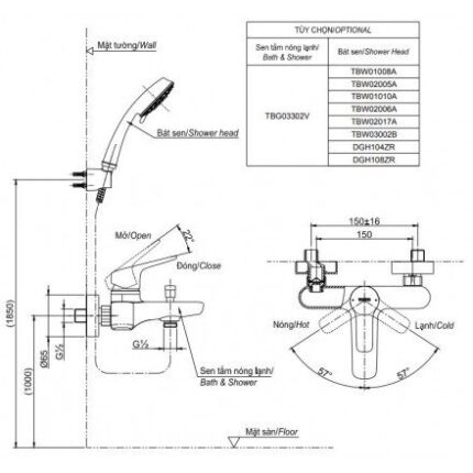 ban ve ky thuat ban ve sen tam toto tbg04302v dgh108zr