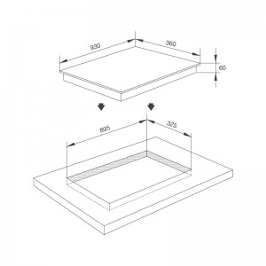 Bản vẽ kích thước Bếp từ kết hợp hồng ngoại bốn MALLOCA MH-04IR S