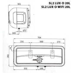 ban ve ky thuat binh nong lanh ariston sl2 lux d wifi 20 30 lit