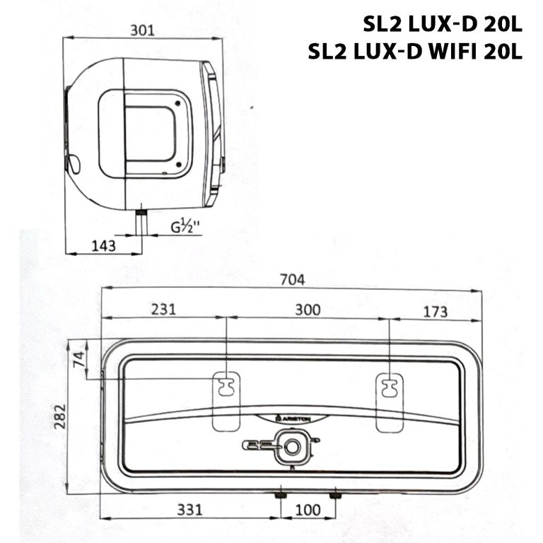 ban ve ky thuat binh nong lanh ariston sl2 lux d wifi 20 30 lit