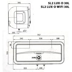 ban ve ky thuat binh nong lanh ariston sl2 lux d wifi 30 lit
