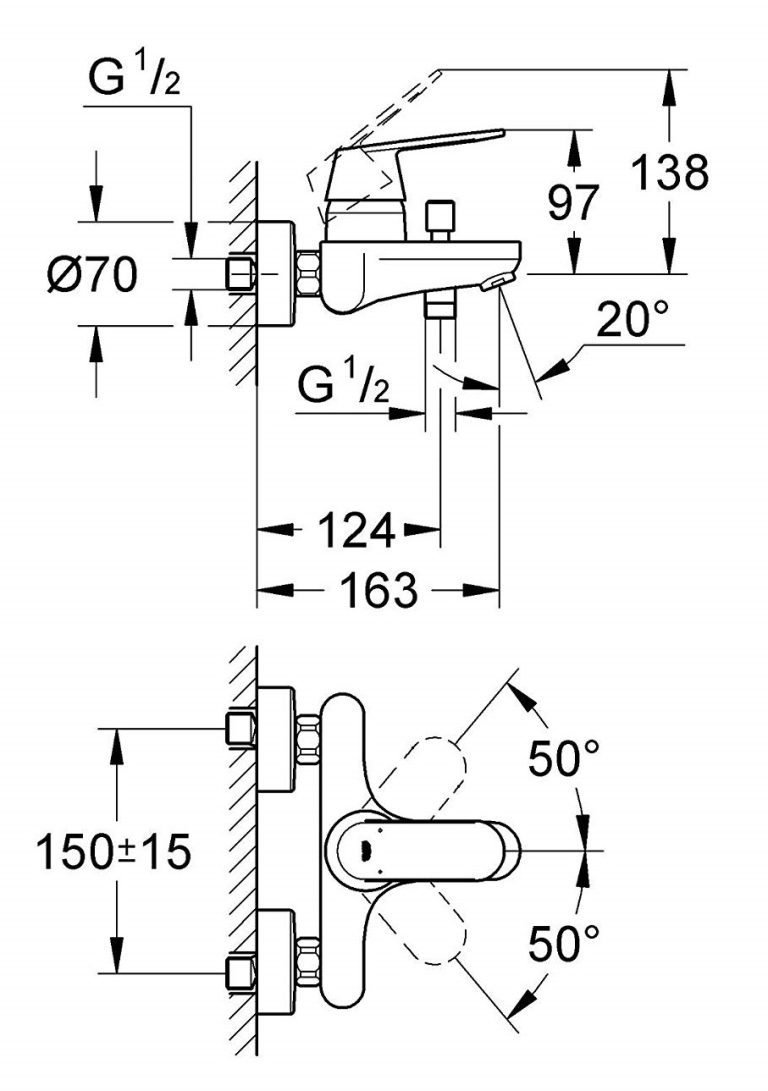 ban ve ky thuat bo tron sen bon tam eurosmart cosmo grohe 32831000