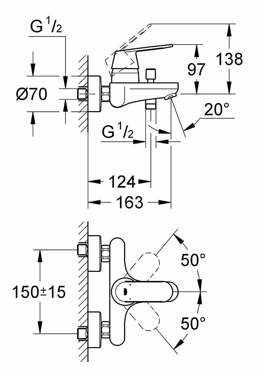 ban ve ky thuat bo tron sen bon tam eurosmart cosmo grohe 32831000