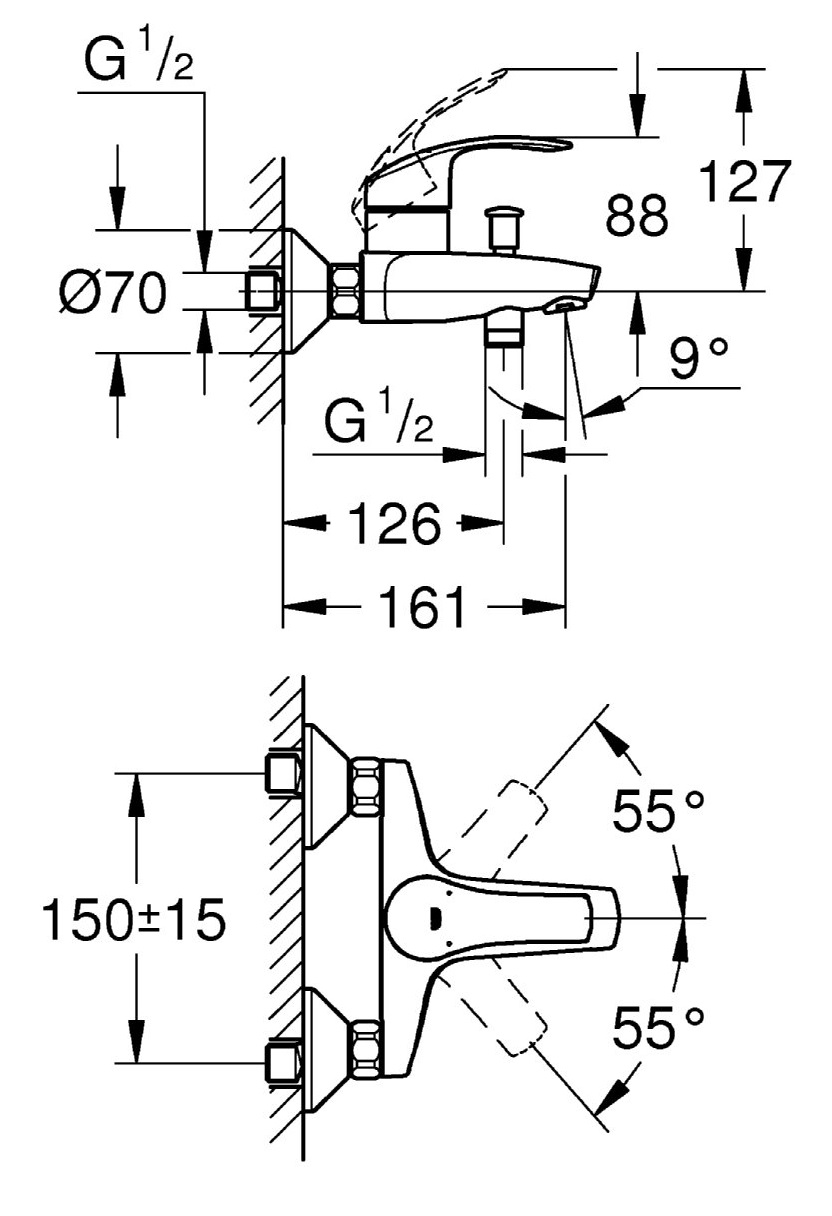 ban ve ky thuat bo tron sen bon tam eurosmart grohe 33300002