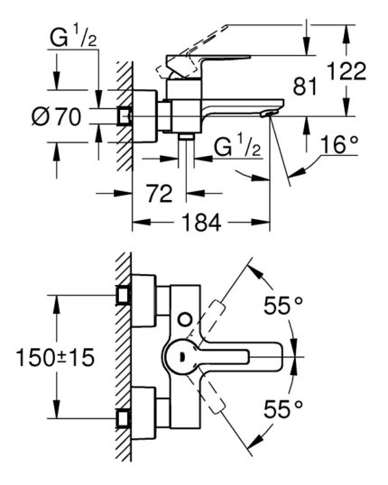 ban ve ky thuat bo tron sen bon tam lineare new grohe 33849001