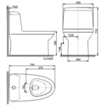 ban ve ky thuat bon cau 1 khoi american standard wp 1830 dong milano