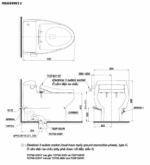 ban ve ky thuat bon cau 1 khoi toto ms688w11 nap rua dien tu tcf4911z washlet