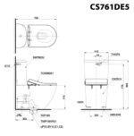 ban ve ky thuat bon cau 2 khoi toto cs761de5 nap rua co tcw09sk1