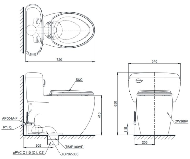 ban ve ky thuat bon cau dien tu toto ms366w4 ban cau nap tu dong dong mo