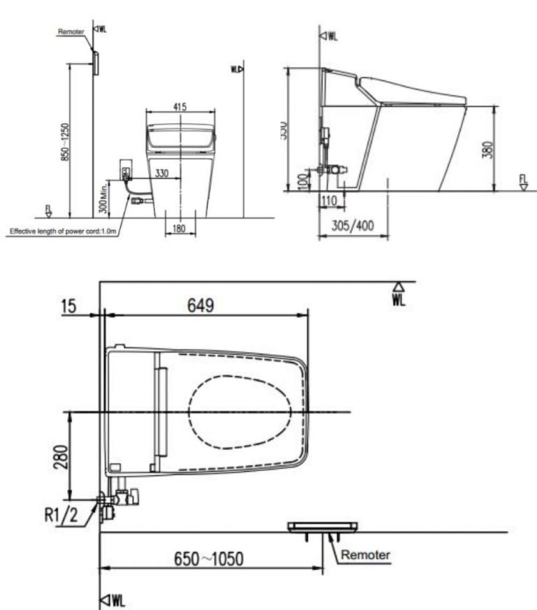 ban ve ky thuat bon cau thong minh american standard wp 1806 acacia evolution nap rua dien tu