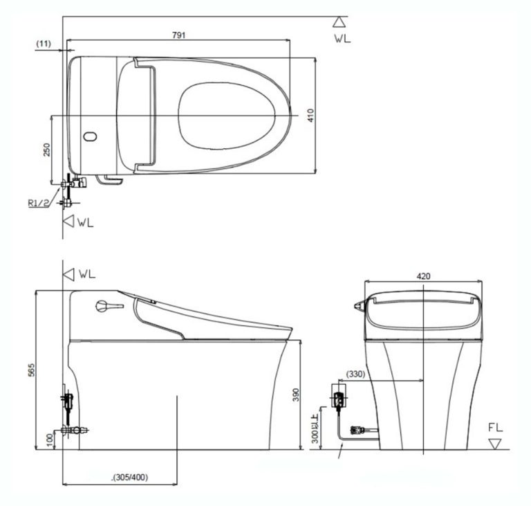 ban ve ky thuat bon cau thong minh american standard wp 5017 aerozen g2 nap dien tu