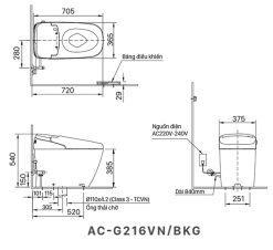 ban ve ky thuat bon cau thong minh inax ac g216vn bkg satis g nap dien tu