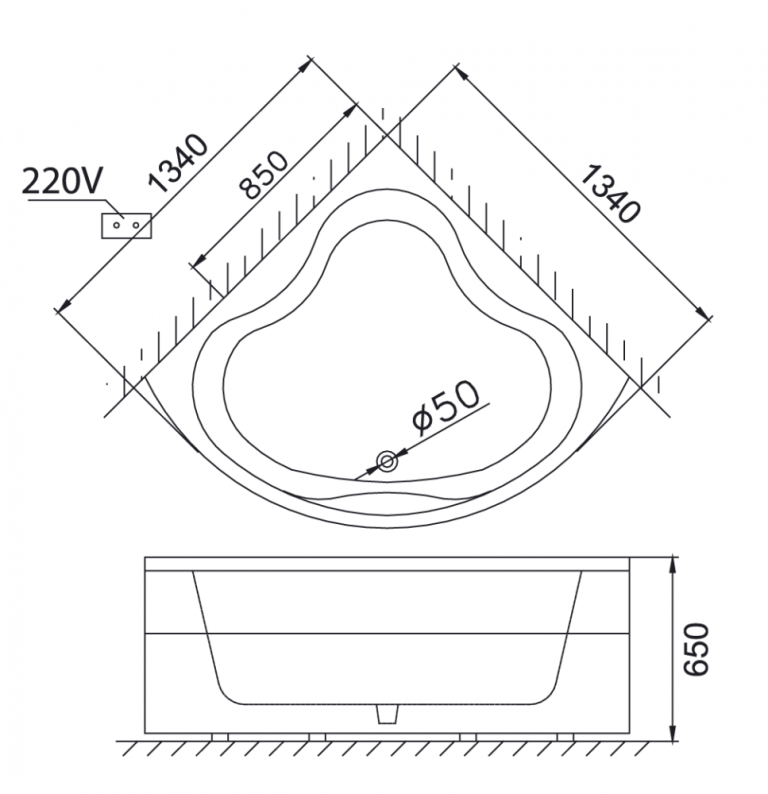 ban ve ky thuat bon tam goc caesar massage mt5133 13m