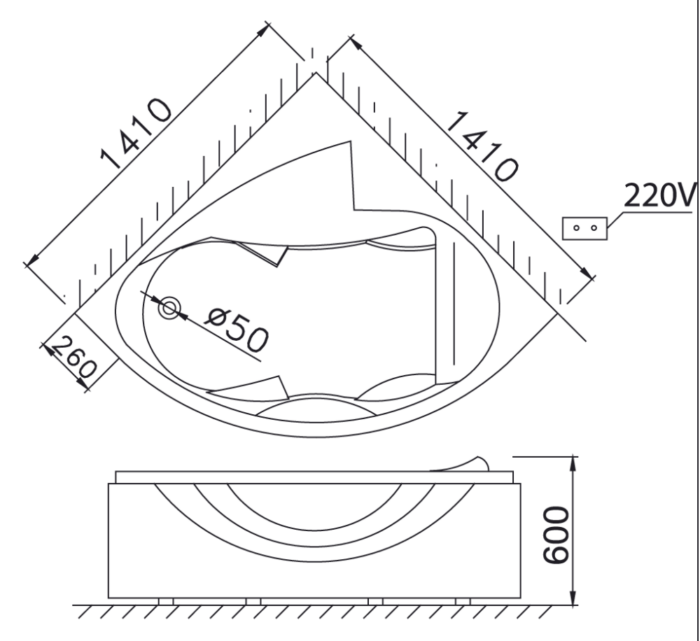 ban ve ky thuat bon tam goc massage caesar mt5140 14m co chan yem