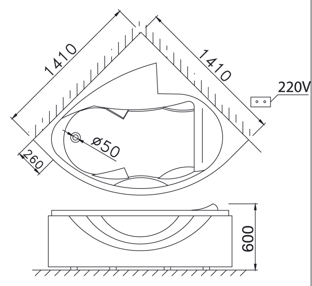 ban ve ky thuat bon tam goc massage caesar mt5140 14m co chan yem