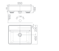 ban ve ky thuat chau lavabo dat nua ban american stadard wp f419