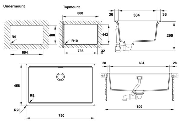 ban ve ky thuat chau rua bat da hafele hs20 gen1s80 57030500