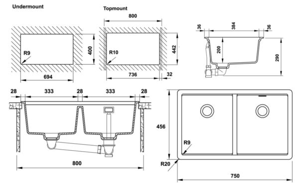 ban ve ky thuat chau rua bat da hafele hs20 gen2s80 57030310