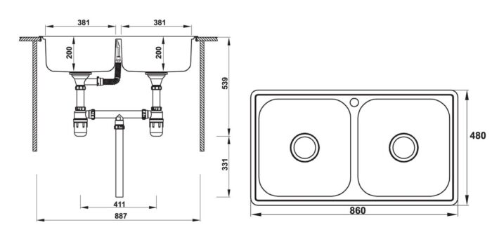 ban ve ky thuat chau rua bat inox hafele hs20 ssn2r90m 56720493