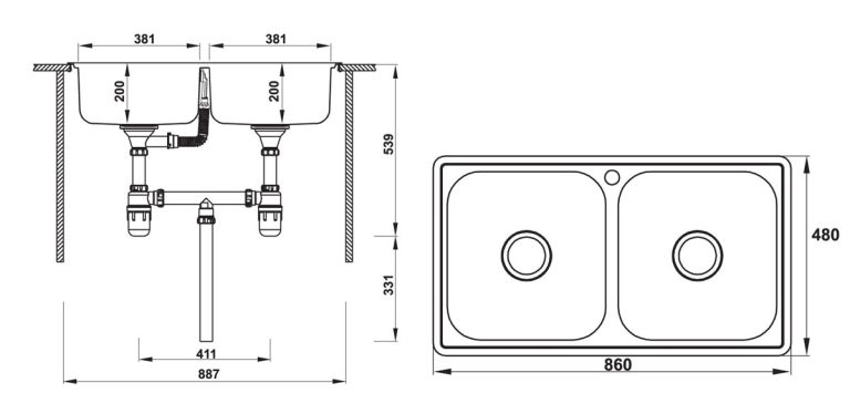 ban ve ky thuat chau rua bat inox hafele hs20 ssn2r90m 56720493