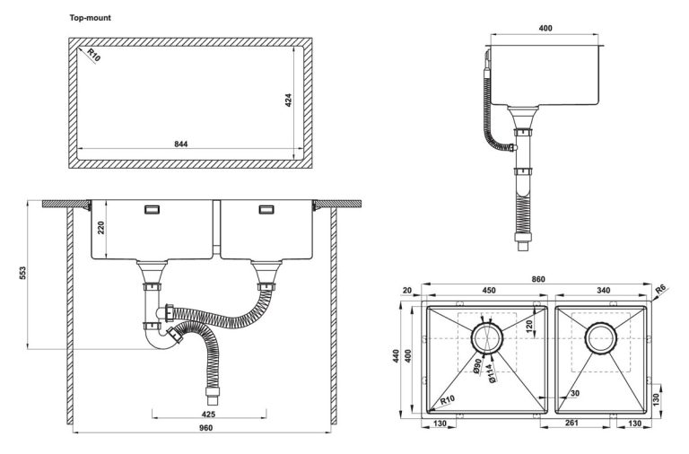 ban ve ky thuat chau rua bat inox hafele hs21 ssn2s90 56796310