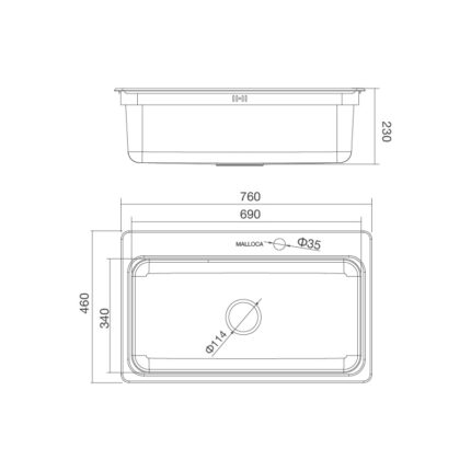 ban ve ky thuat chau rua bat inox malloca ms 1022d