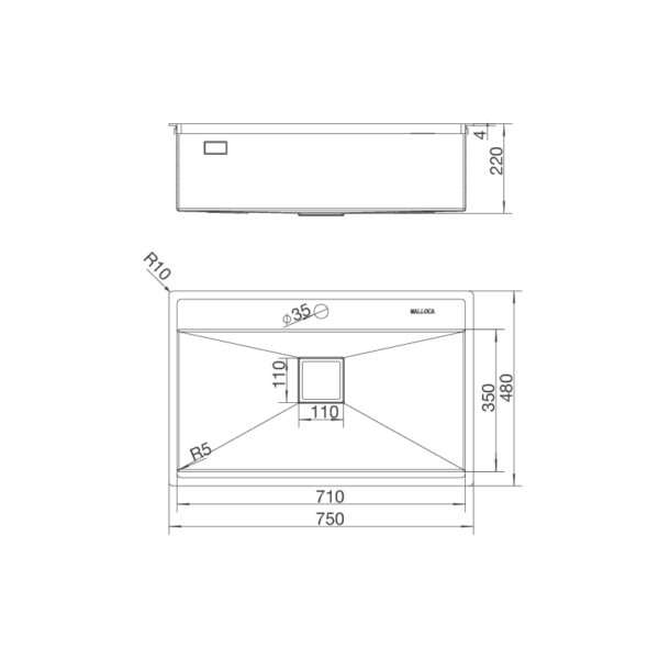 ban ve ky thuat chau rua bat inox malloca ms 6302t