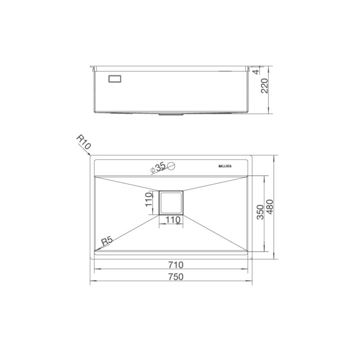 ban ve ky thuat chau rua bat inox malloca ms 6302t