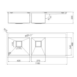 ban ve ky thuat chau rua bat inox malloca ms 6306t