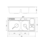 ban ve ky thuat chau rua bat inox malloca ms 8809