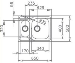 ban ve ky thuat chau rua bat inox teka universo 1 1 2b