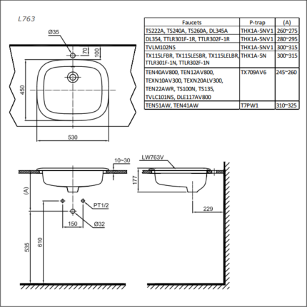 ban ve ky thuat chau rua mat lavabo toto l763 duong vanh