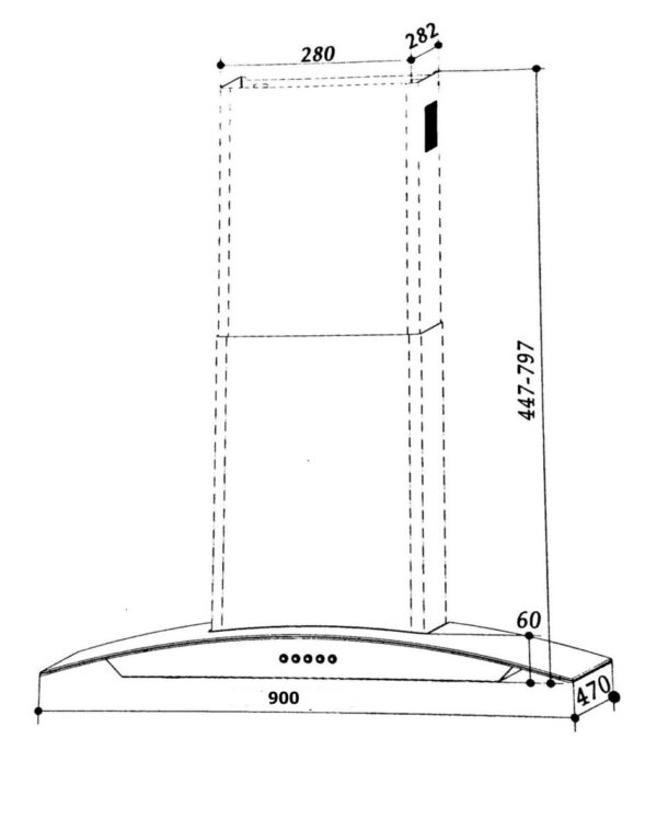 ban ve ky thuat may hut mui arber ab9000f 90cm kinh cong