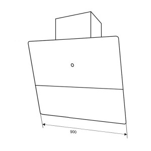 Bản vẽ kích thước Máy hút mùi BAUER BC 90ES 90cm kính vát