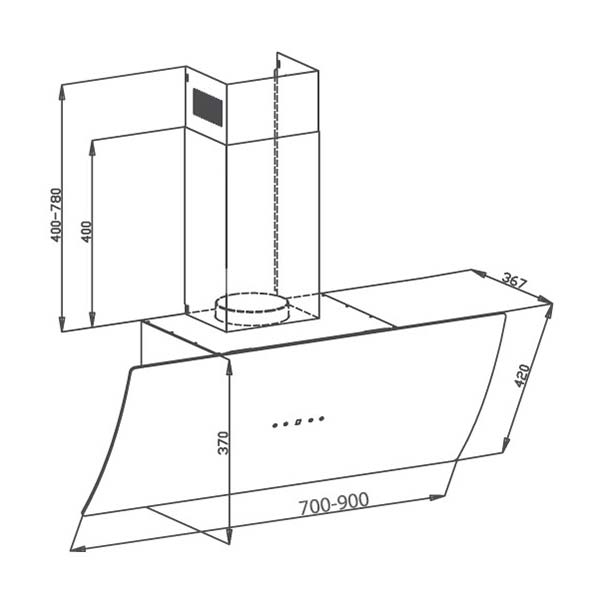 Bản Vẽ Kỹ Thuật Máy Hút Mùi Canzy CZ-087D
