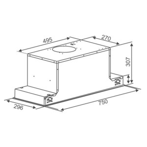 Bản vẽ kích thước Máy hút mùi CANZY CZ 68D 70cm âm tủ