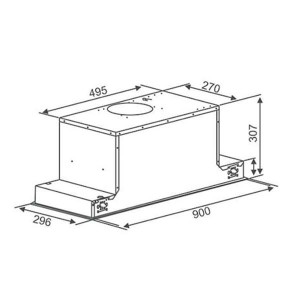 Bản vẽ kích thước Máy hút mùi CANZY CZ 68DT 90cm âm tủ