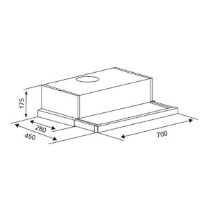 Bản vẽ kích thước Máy hút mùi CANZY CZ 7002 SYP 70cm âm tủ