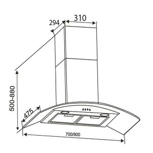 Bản Vẽ Kỹ Thuật Máy Hút Mùi Canzy CZ-A39