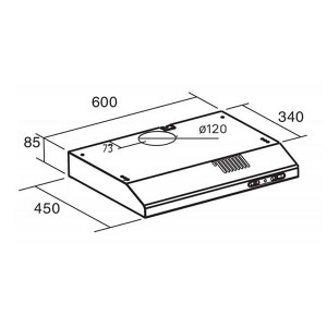 Bản Vẽ Kỹ Thuật Máy Hút Mùi Cata LF-2060 X 600