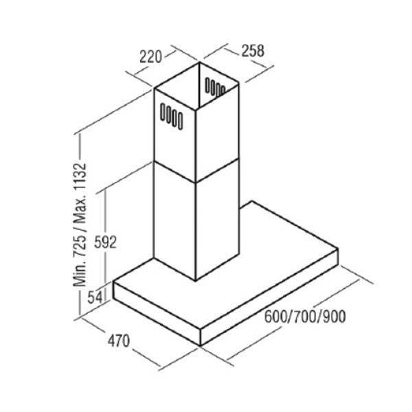 ban ve ky thuat may hut mui cata midas xgbk 700