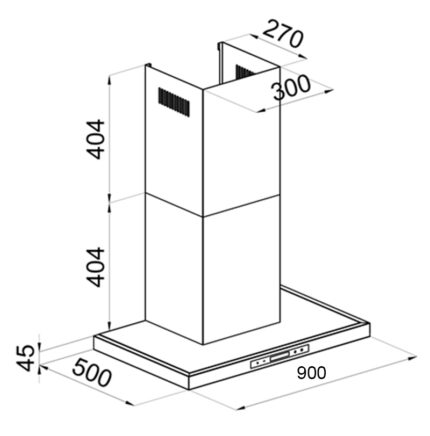ban ve ky thuat may hut mui kocher k 225d 70cm 90cm chu t