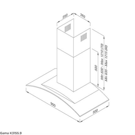 ban ve ky thuat may hut mui malloca gama k3155