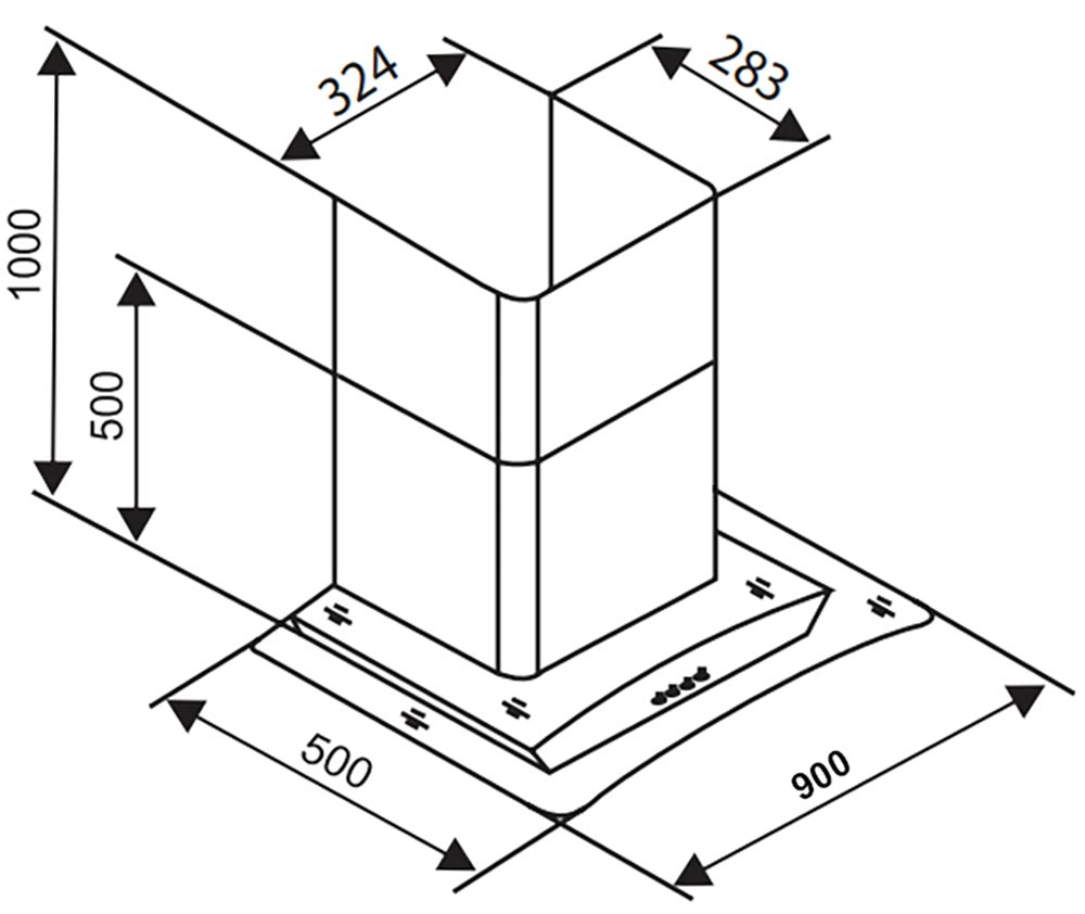 ban ve ky thuat may hut mui sevilla sv 529 90cm kinh cong