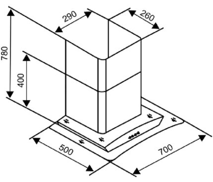 ban ve ky thuat may hut mui sevilla sv 870 70cm kinh cong