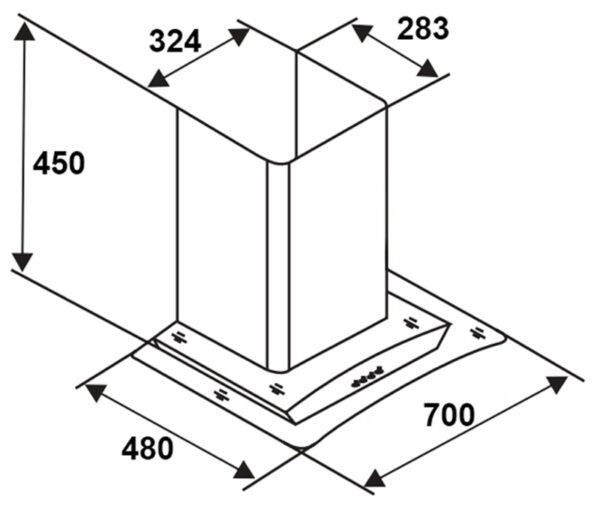 ban ve ky thuat may hut mui sevilla sv c107 70cm kinh cong