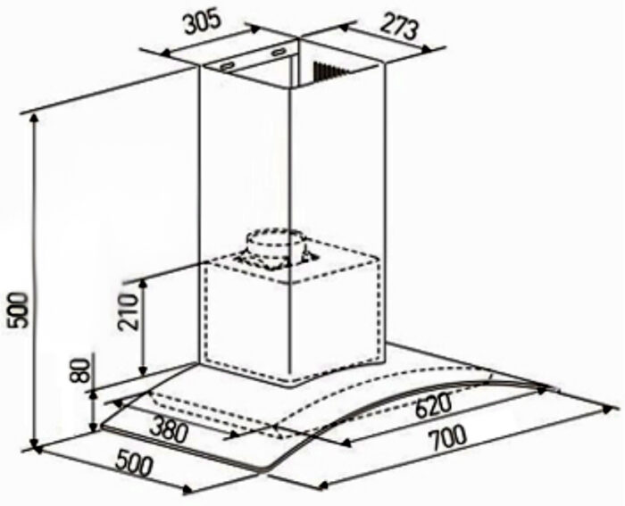 ban ve ky thuat may hut mui sevilla sv h360 70cm kinh cong